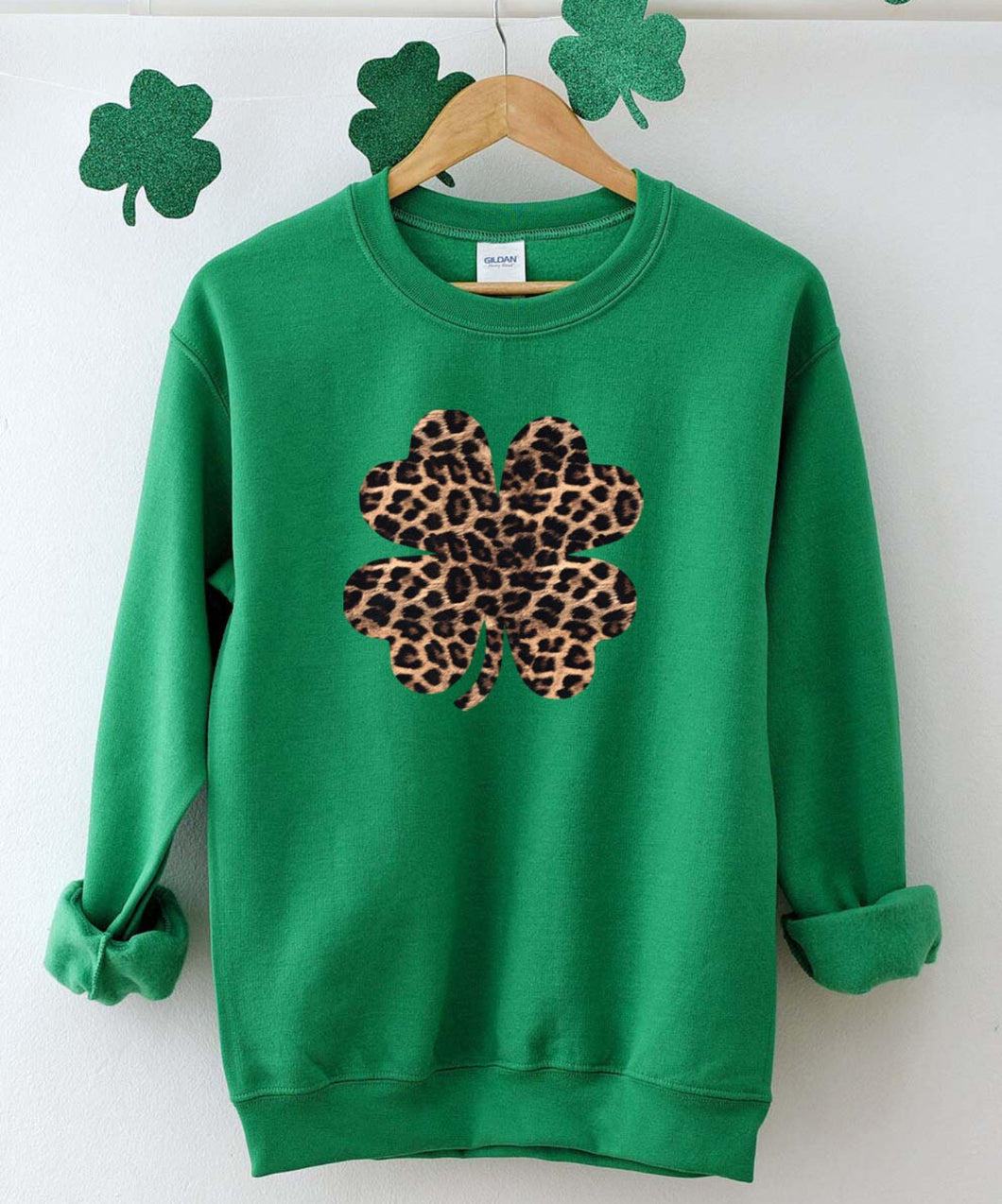 Leopard 4 leaf clover sweatshirt