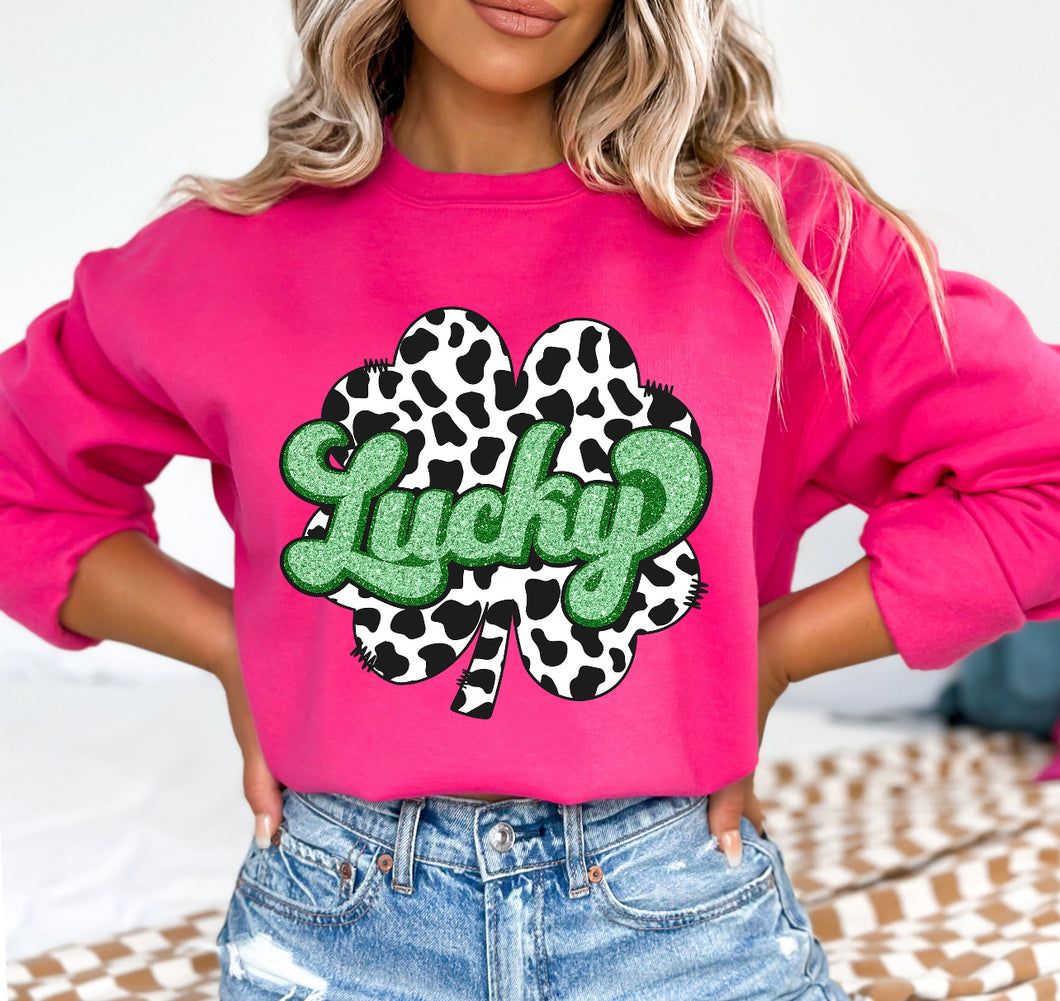 Lucky cow print clover